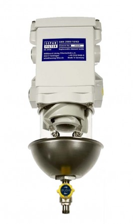 Separ SWK-10 m/glassbolle og varmeskjold og vannalarmkontakter.